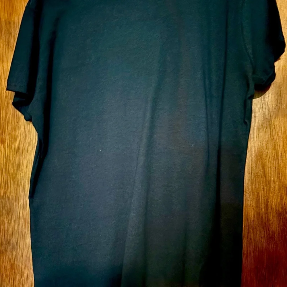 Black T-Shirt with Rhinestone Cocktail Design, XL - Picture 3 of 3